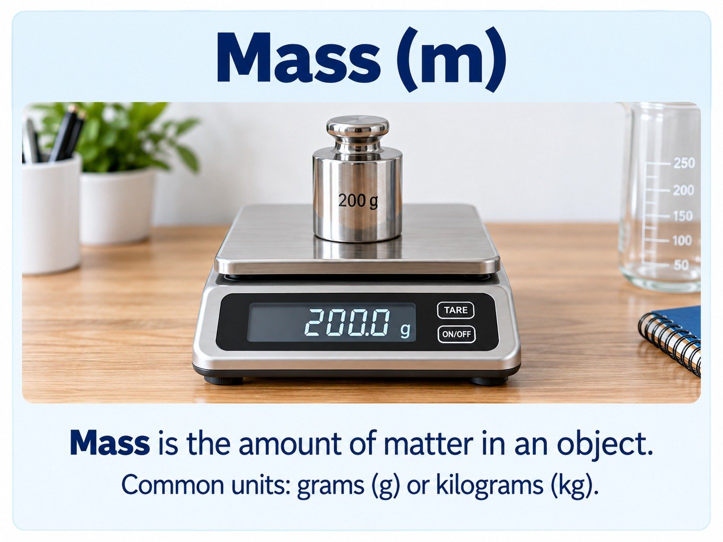 Mass measured on a digital scale