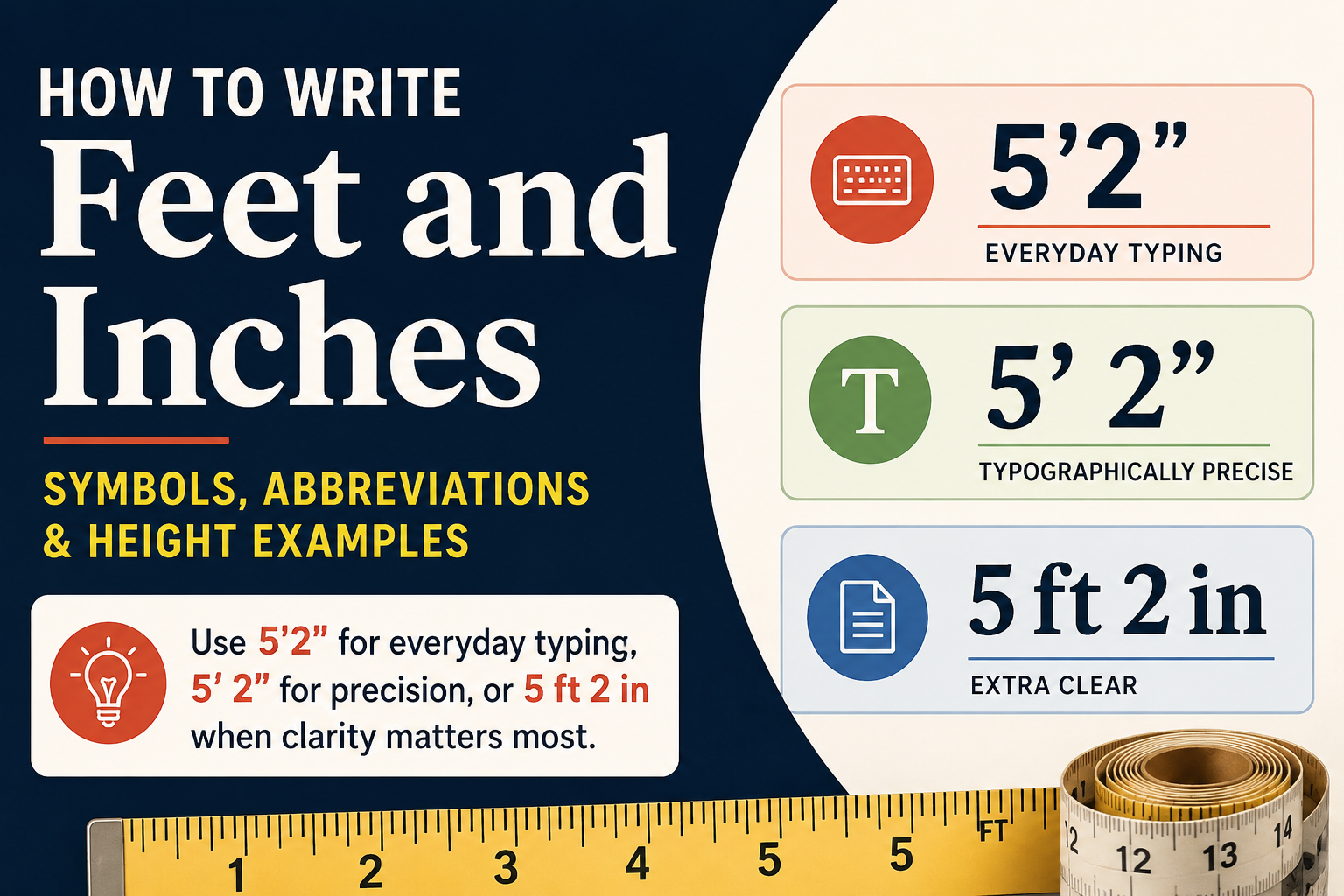 How to Write Feet and Inches: Symbols, Abbreviations and Height Examples
