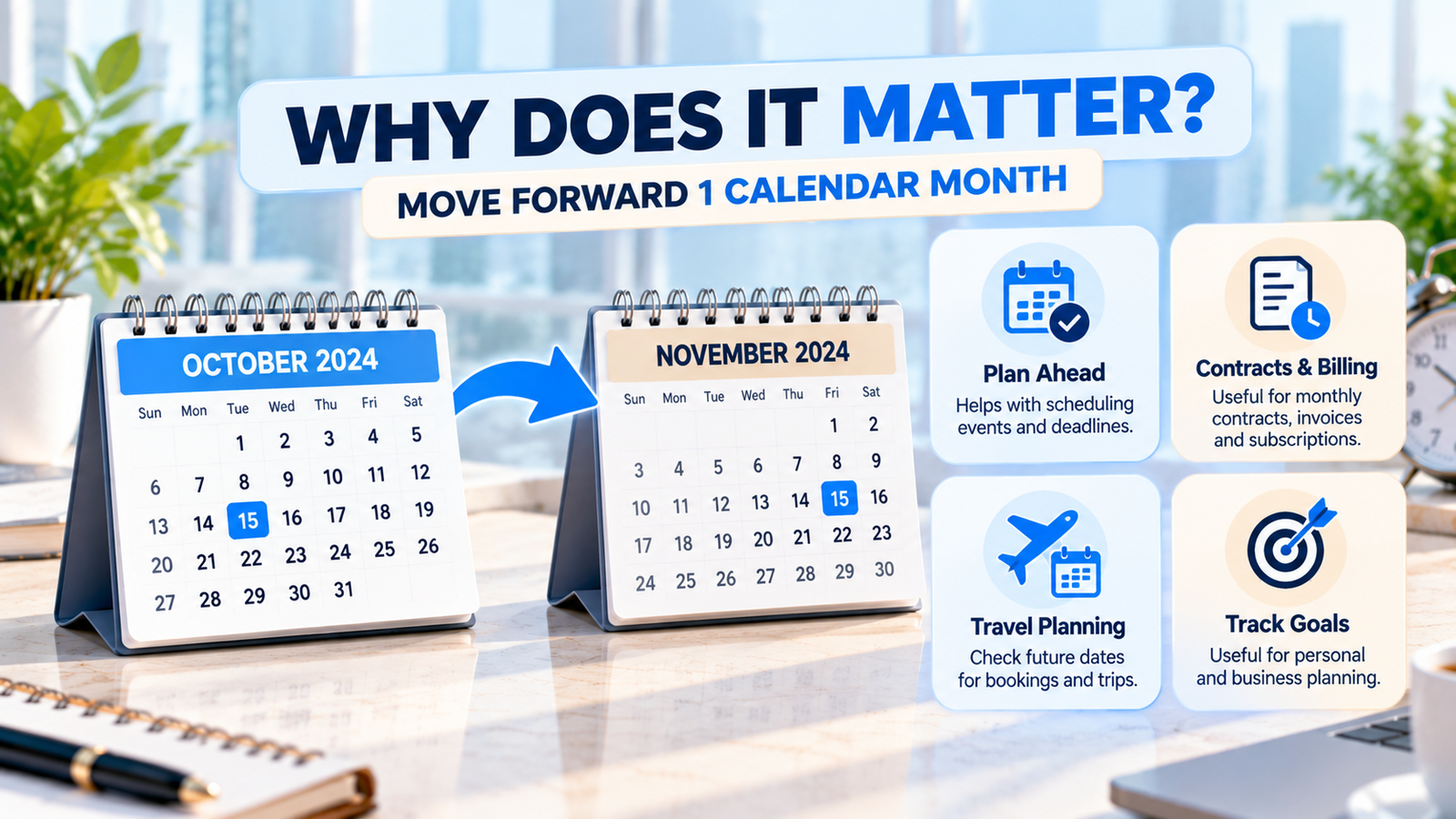Why calculating one calendar month ahead matters for planning deadlines billing travel and goals
