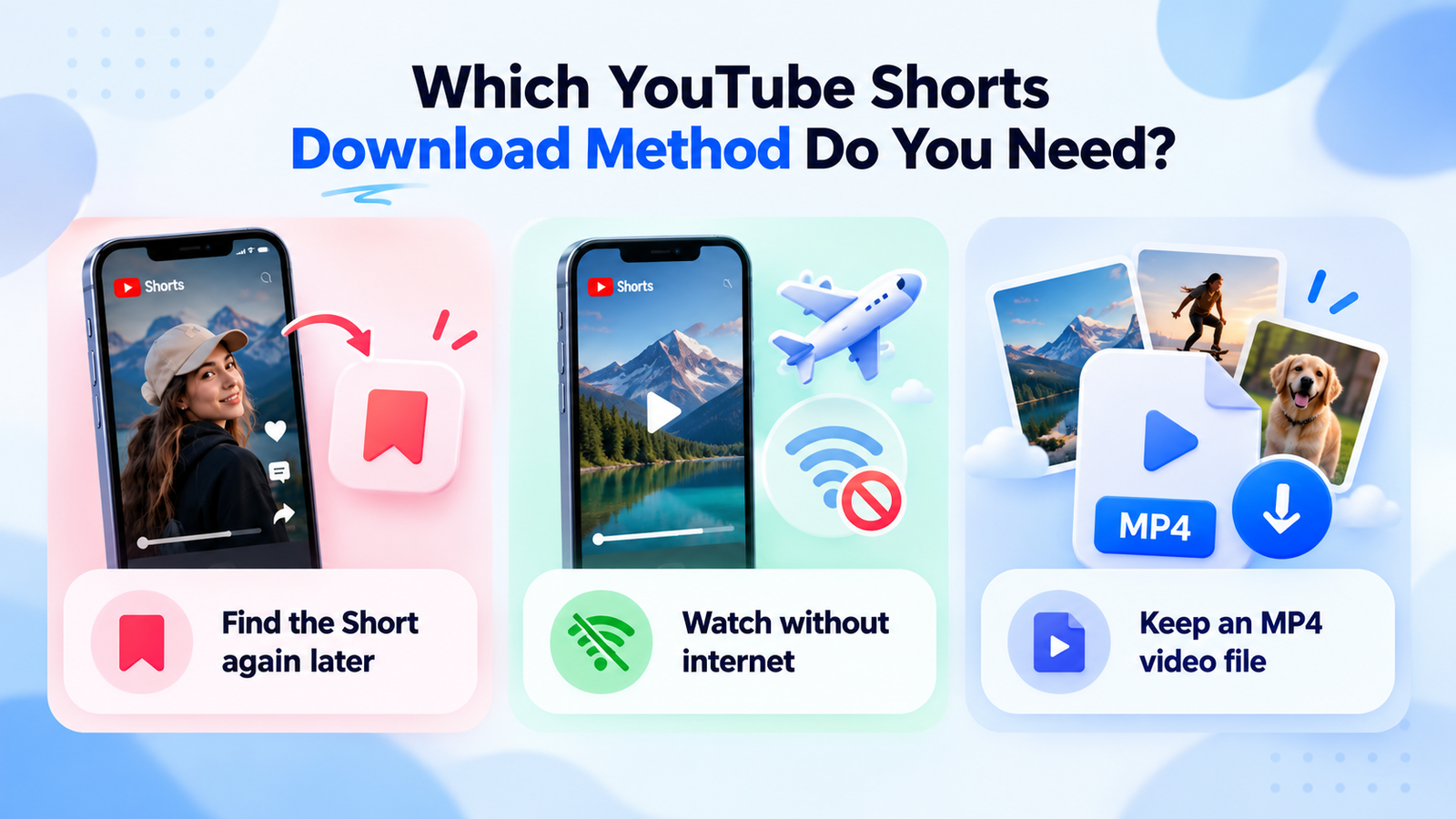 Choosing a YouTube Shorts saving method based on your goal